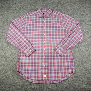 Vineyard‎ Vines Shirt Mens Medium Red Gray Plaid Performance Classic Fit Murray-